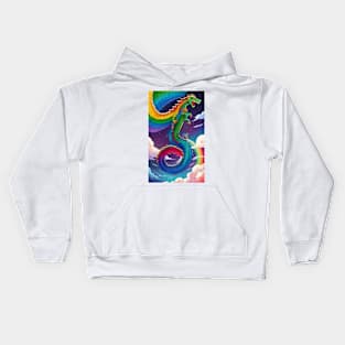 Colorful Hippie Popculture Popart Trippy Dragon Art Kids Hoodie